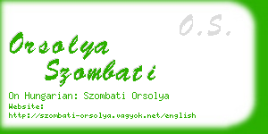 orsolya szombati business card